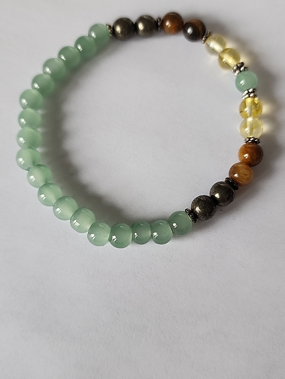 1pc Natural Citrine tigers Eye Crystal Bracelet For Women Summer beaded Bangles